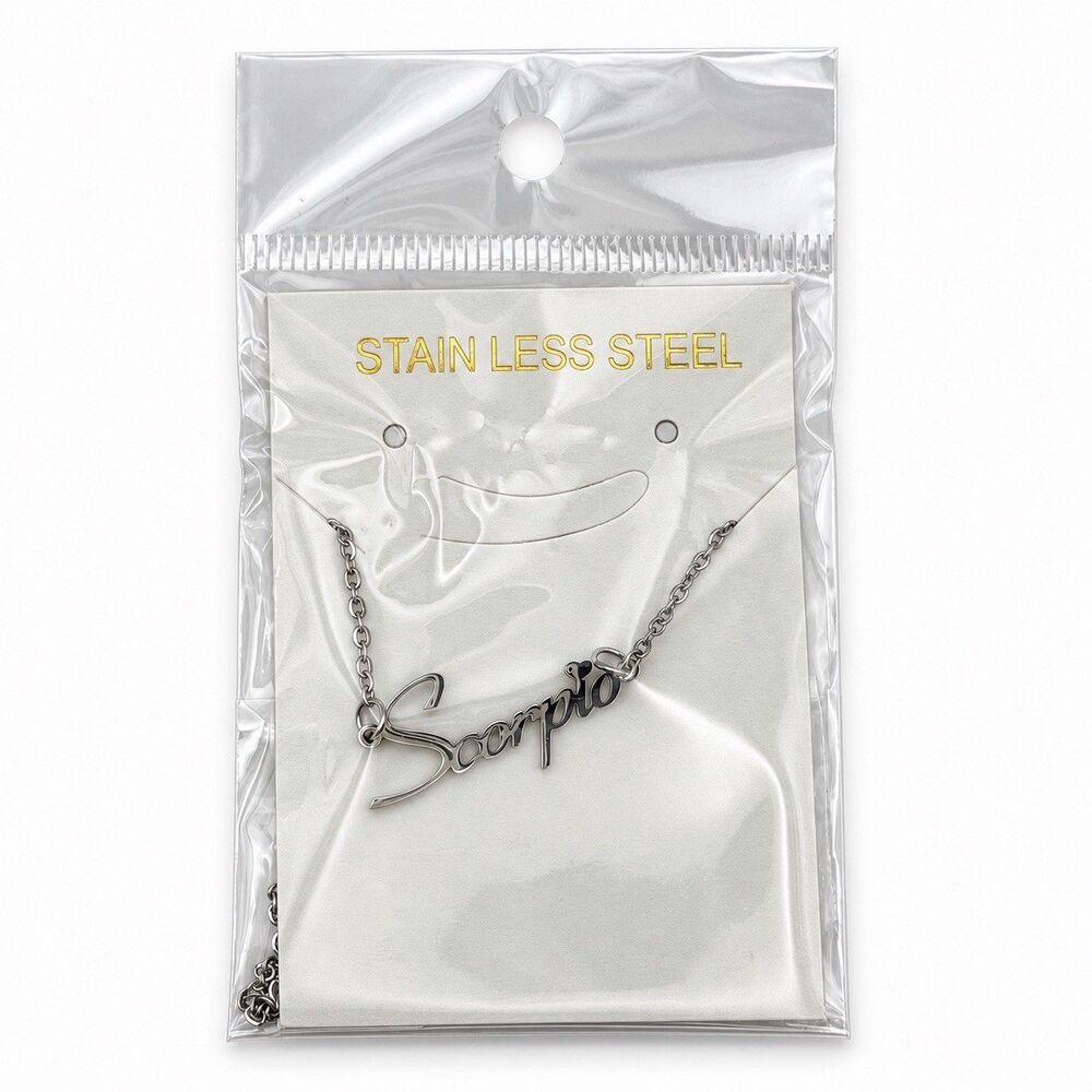 Scorpio Silver Tone Stainless Steel Necklace Zodiac Astrology Birthday Gifts New